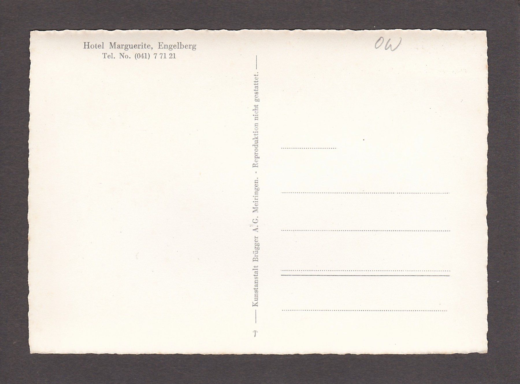 Cartoline postali: ENGELBERG Hotel Marguerite – Usato da Reiden venduto da cinfis 1