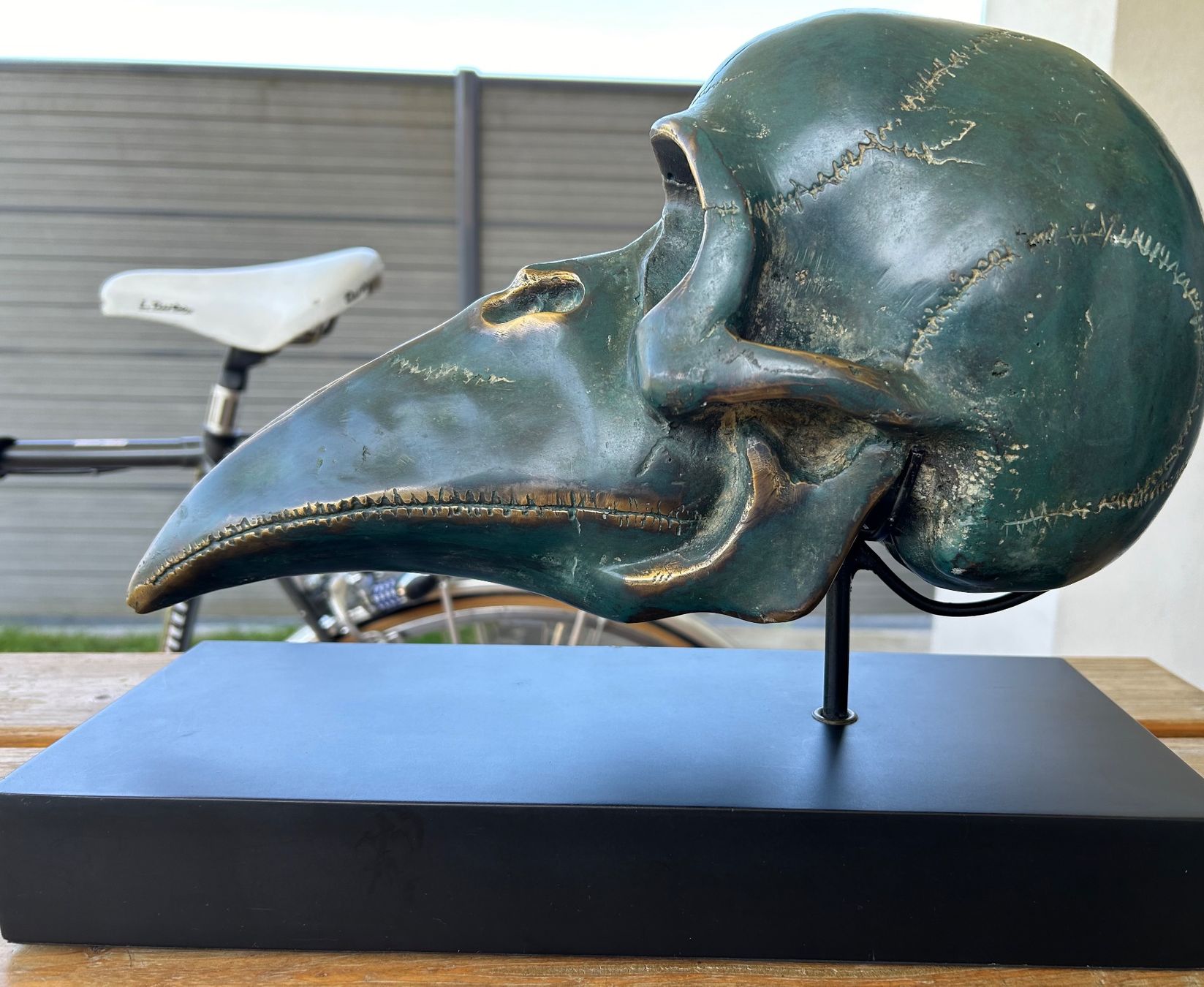 Statuette: Crâne et bec d’oiseau en laiton – Usato da yvonand venduto da Gallegon 3