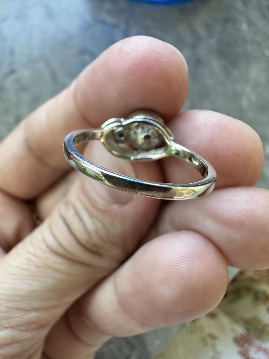 Anelli: Perlenring mit Diamant 14k Weissgold – Usato da Baden venduto da Marytumby 2