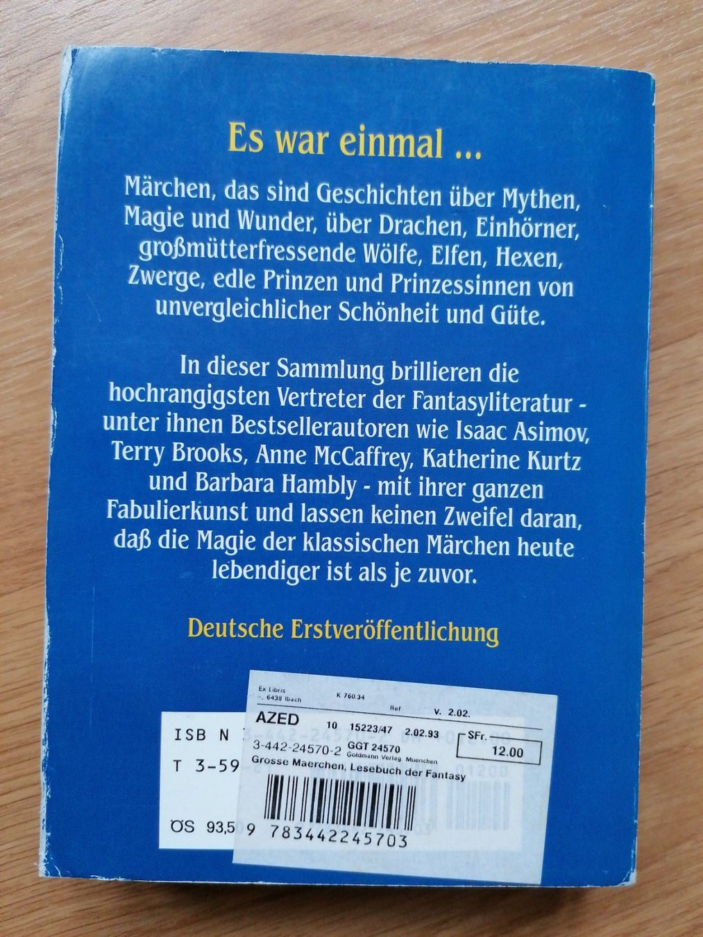 Libri: Buch Das grosse Märchen-Lesebuch der Fantasy – Usato da Büttikon AG venduto da Amineah 1