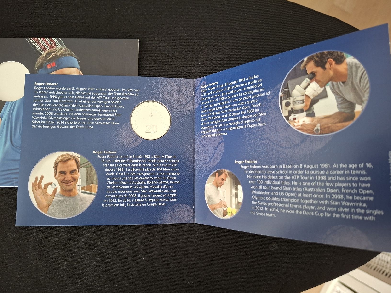 Tutti le monete: FEDERER-20.-Silbermünze im Folder – Nuovo e nell'imballaggio originale da Horw venduto da Benny24 3