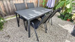 Gartentisch / Essgruppe - Anthrazit 80x140 cm