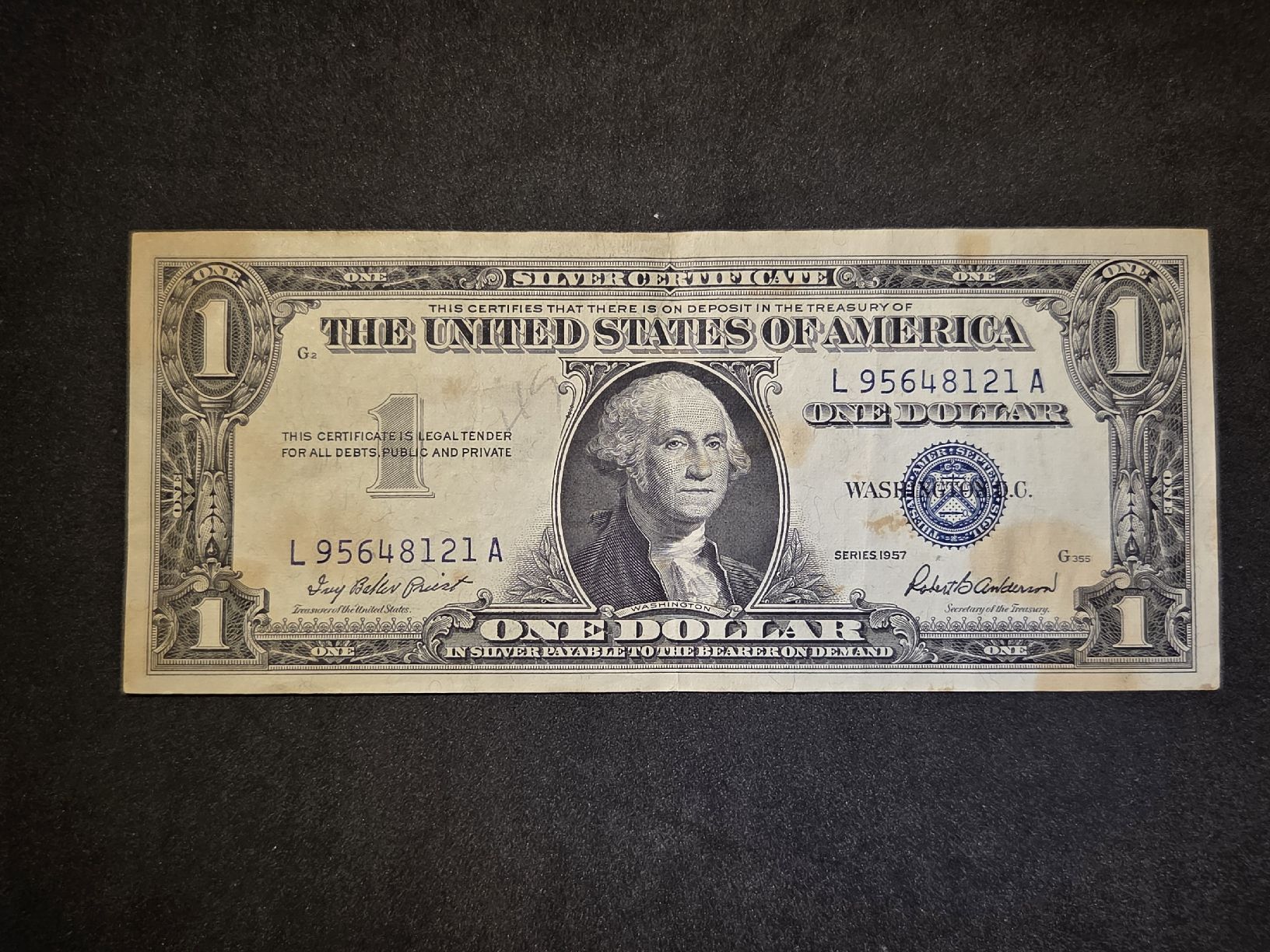 Banconote: 1 Dollar silver certificate - USA - 1957 – Usato da Geroldswil venduto da Antica01