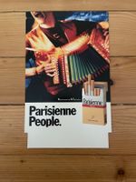 Vintage Parisienne Zigaretten Kartonschild Reklame Tafel