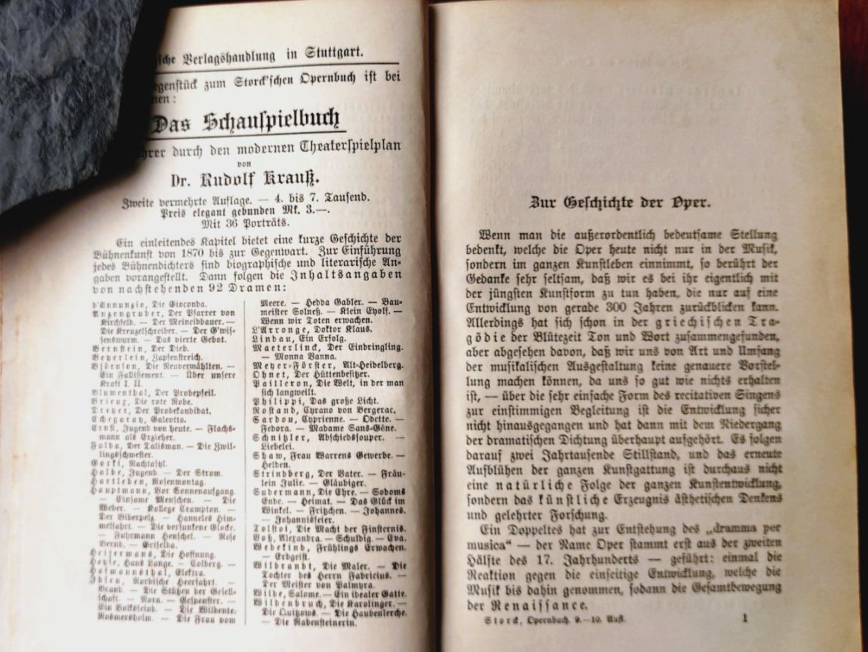 Libri: Opernbuch von 1913, Dr. K. Storck – Usato da Uster venduto da Junipa 6