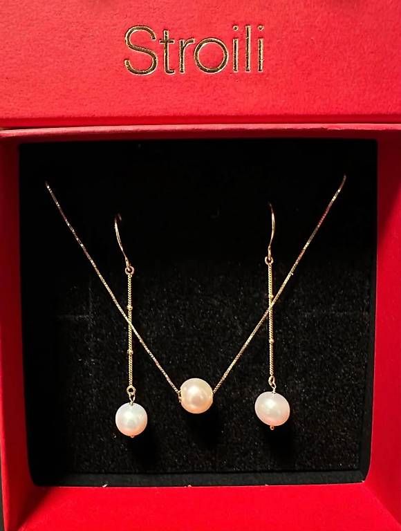 Ketten: NEU: Stroili - Goldkette und -ohrringe mit Perlen – Gebraucht aus Siglistorf von nik_n9nn 1