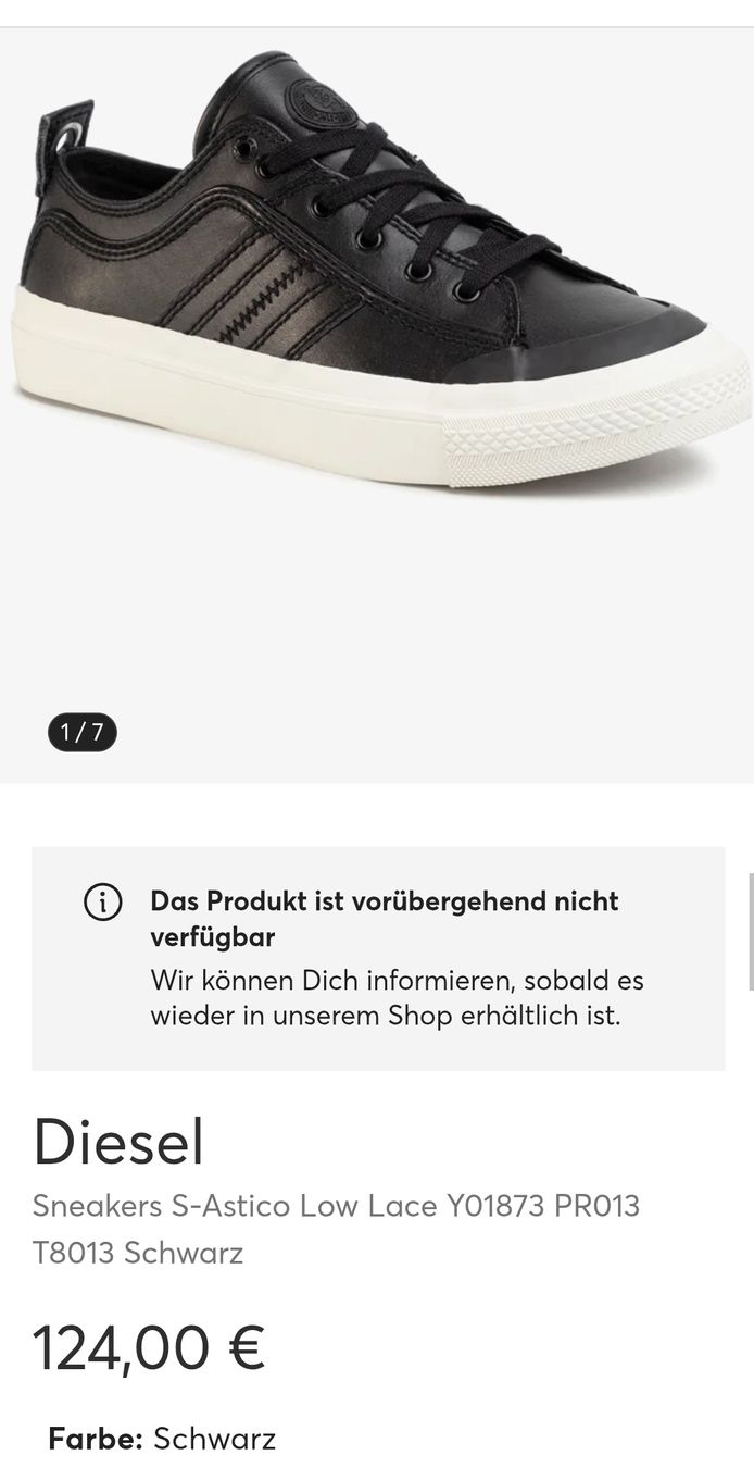 Diesel Scarpe da uomo: Schwarze Diesel Sneaker Gr. 42 mit Originalverpackung – Usato da Bülach venduto da DontPushTheButton 6
