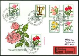 1982_FDC PJ Eilsendung, SBK J281 - 285 (+); AK Stempel