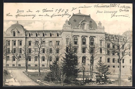 Cartoline postali: AK Bern, Neue Universität, 1903 – Usato da Berlin venduto da bartko-reher