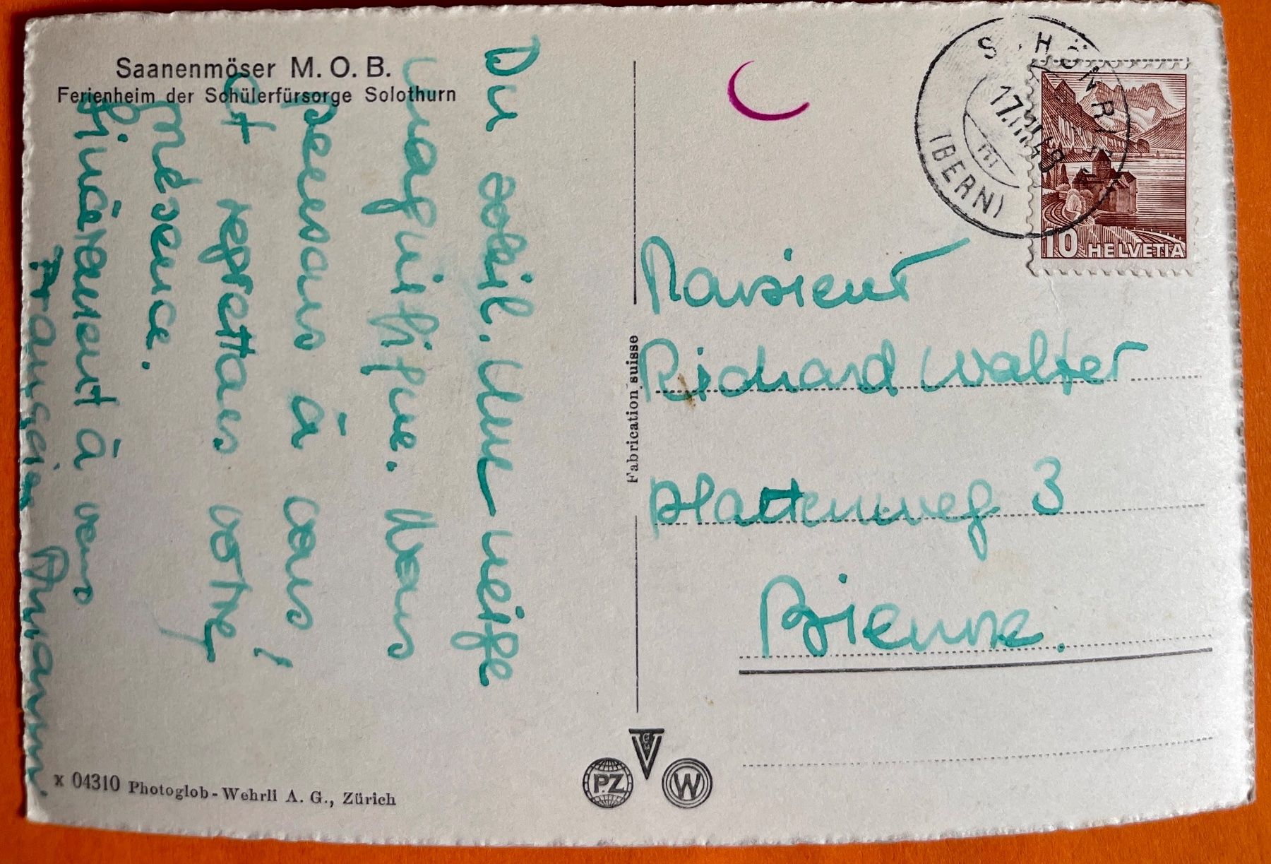 Cartoline postali: SAANENMÖSER . M.O.B 1948 – Usato da Lutry venduto da Ediego 1