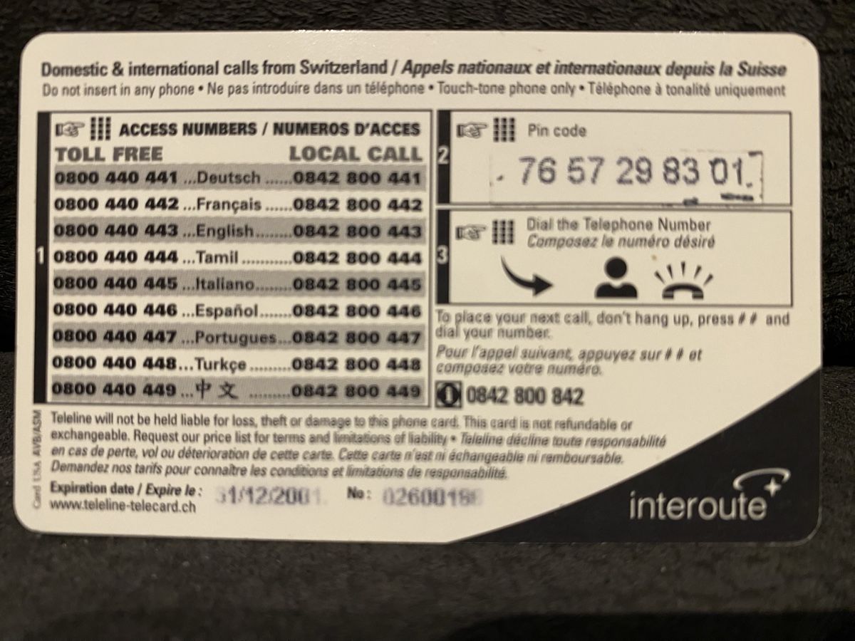 Telefon- & Taxkarten: Teleline – Gebraucht aus Lausanne von babacard10 1