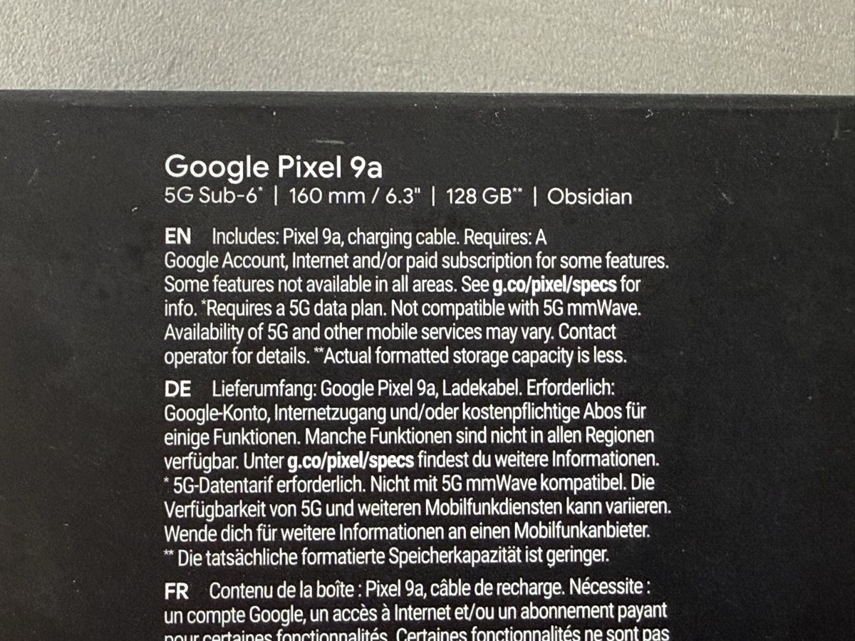 Google Portables: Google Pixel 9a 128GB Obsidian neu – Neuf avec emballage d'origine à Lyss par fomico 1