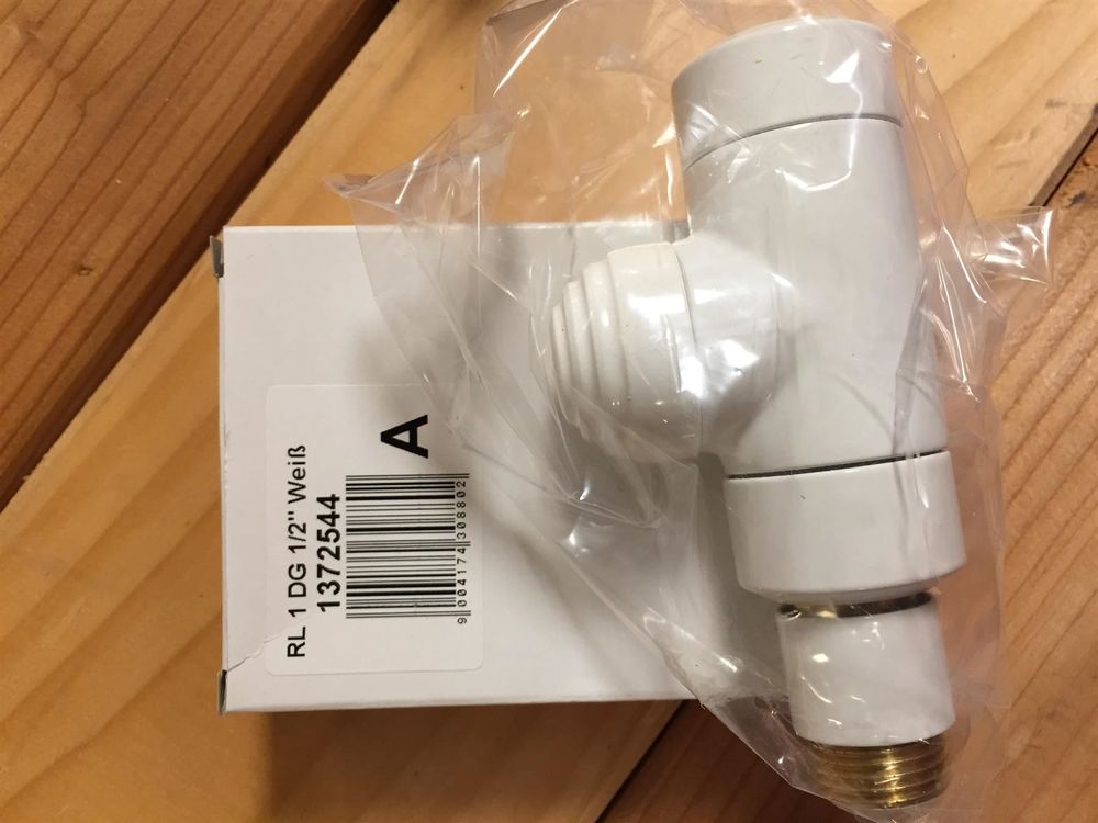 Thermostat-Set Durchgang 1/2" weiss-406 8