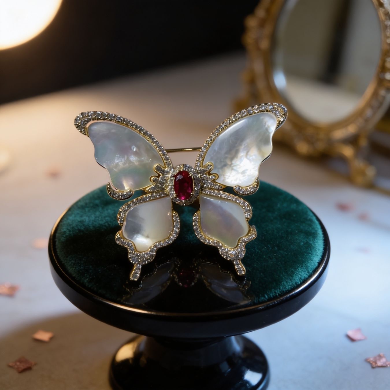 Spille & Fermagli: Broche Papillon Nacré – Nuovo e nell'imballaggio originale da St-Maurice venduto da Sandrinette123 2