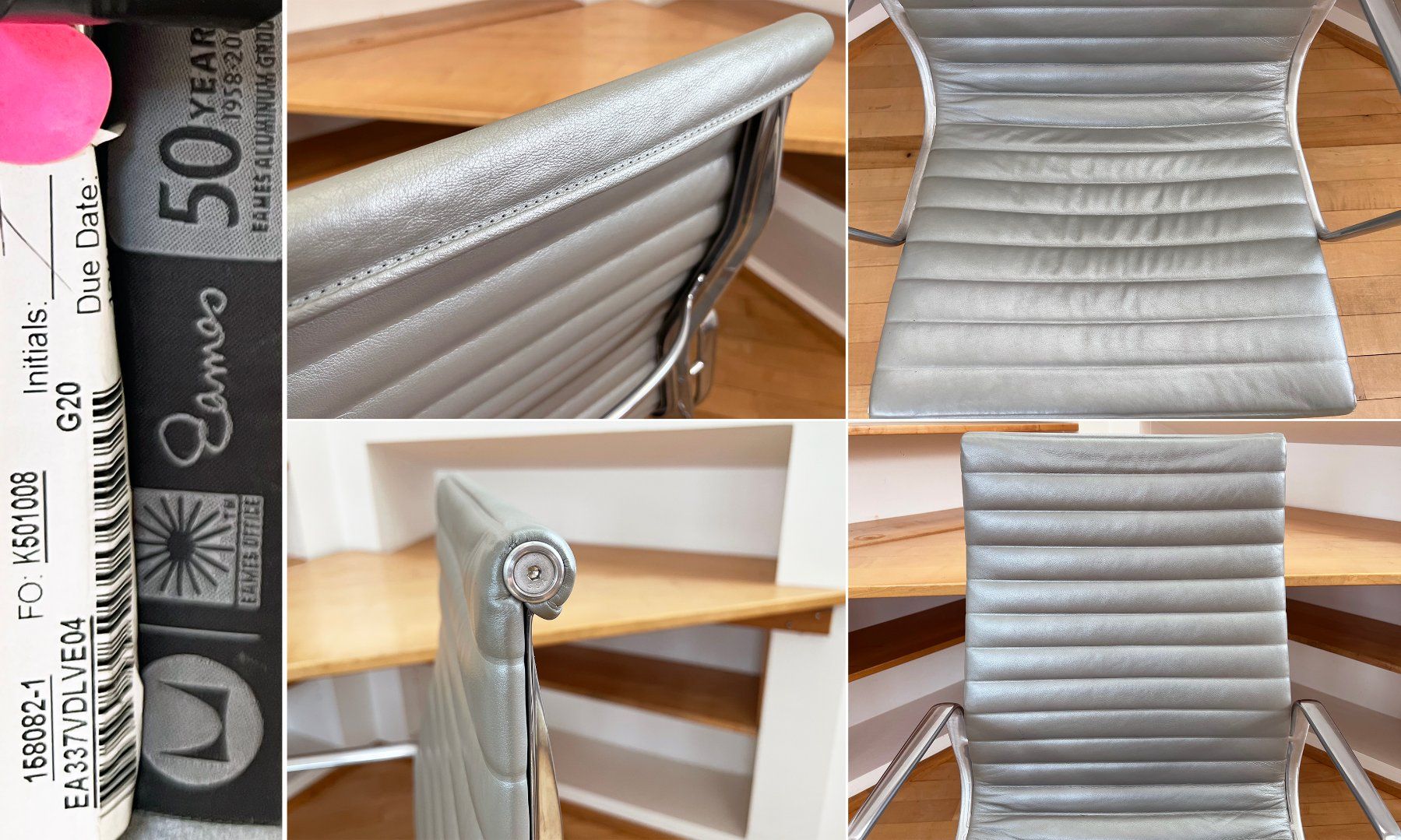 Herman Miller Sedie: Silbern Lederstuhl EA119 von Herman Miller Eames 6st verf. – Usato da Basel venduto da Josy_Baker_1906 6