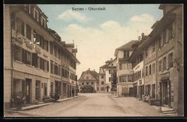 Sursee, Oberstadt, Strassenpartie mit Ga