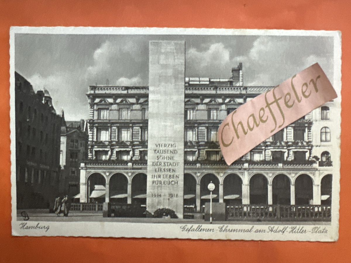 Cartoline postali: Alte Ansichtskarte 1944 Hamburg Adolf Hitler Platz Feldpost – Usato da Zürich venduto da Chaeffeler