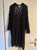 Zebra langer Strick-Cardigan Schwarz – Grobstrick