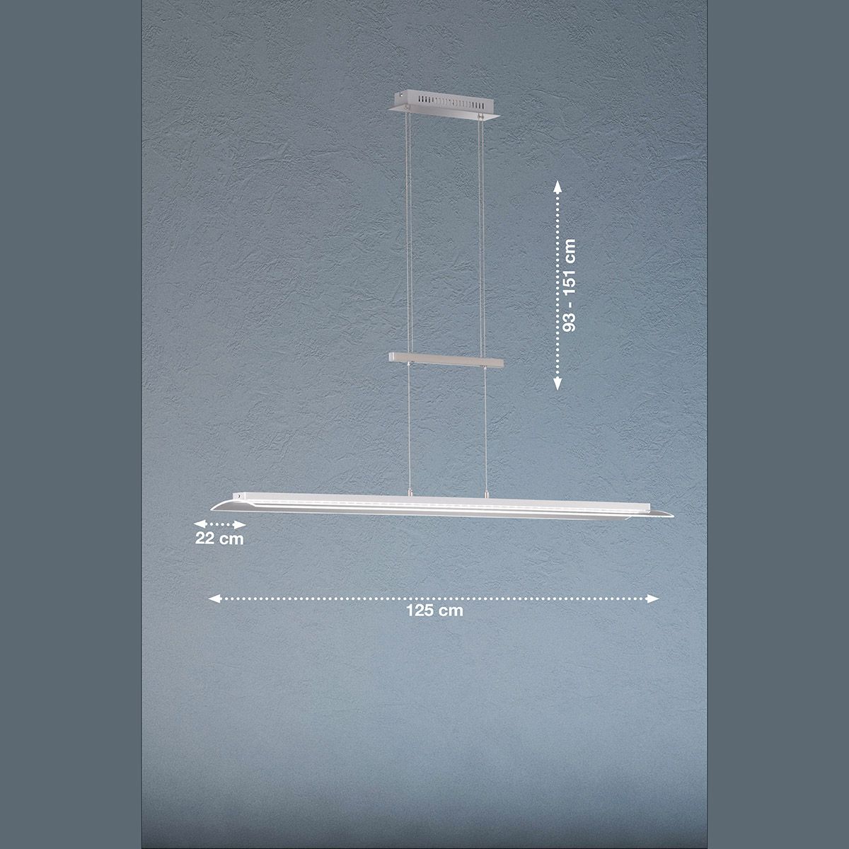 Lampadari & plafoniere: LED Pendelleuchte, 125 x 22 cm, Dimmer – Nuovo (secondo la descrizione) da Kreuzlingen venduto da Smart-Light 2