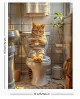 BILD KATZE A. WC M. HANDY LEINWANDDRUCK OHNE RAHMEN
