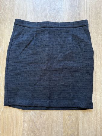 Mini-jupe noir effet tweed Promod, t.34/XS
