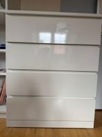 IKEA MALM Kommode – 4 Schubladen – Hochglanz Weiss