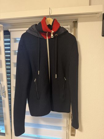 Moncler Strickjacke mit Kapuze dunkelblau Grösse M