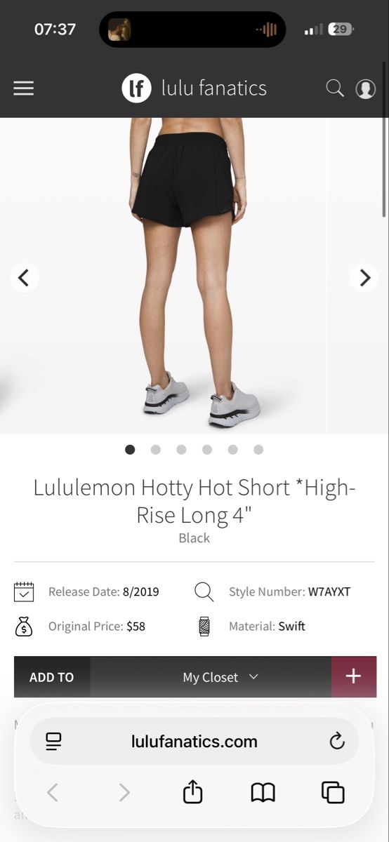Lululemon Pantaloni: Lululemon Hotty Hot Short 4" Schwarz Gr. 12 – Nuovo (secondo la descrizione) da Basel venduto da kla_6ln8 4