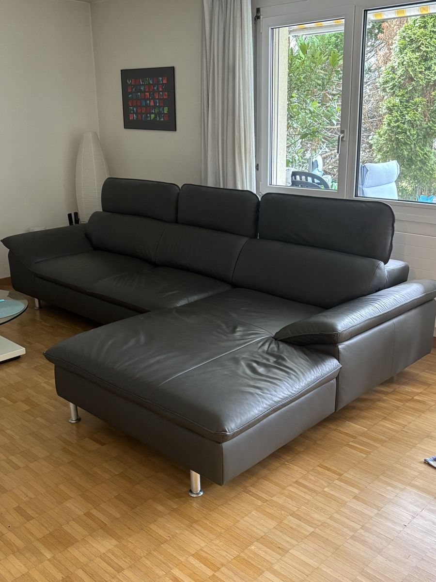 Divani: Sofa Anthrazit Echtleder – Usato da Volketswil venduto da 1970rog 5
