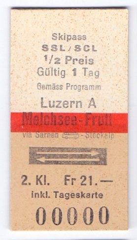 Biglietti: Billette Luzern A - Melchsee - Frutt alter Skipass – Usato da Langenthal venduto da Sammlungs_aus