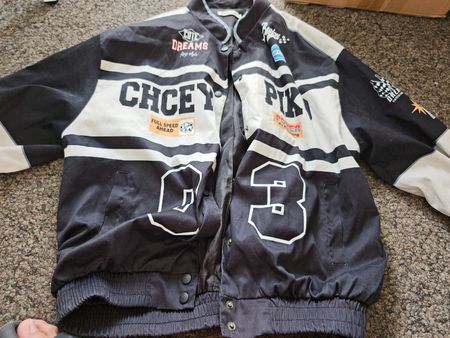 Retro Racer Jacket - Black and White - Size Medium