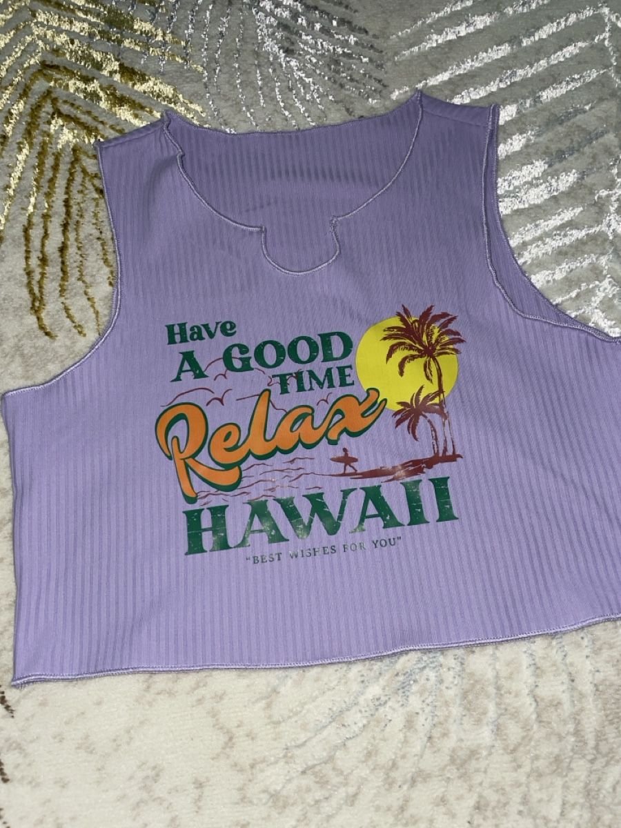 Blusen, T-Shirts & Tops: Sommerliches Tanktop mit Hawaii-Print – Gebraucht aus Rüfenacht BE von Edinas_shop 1