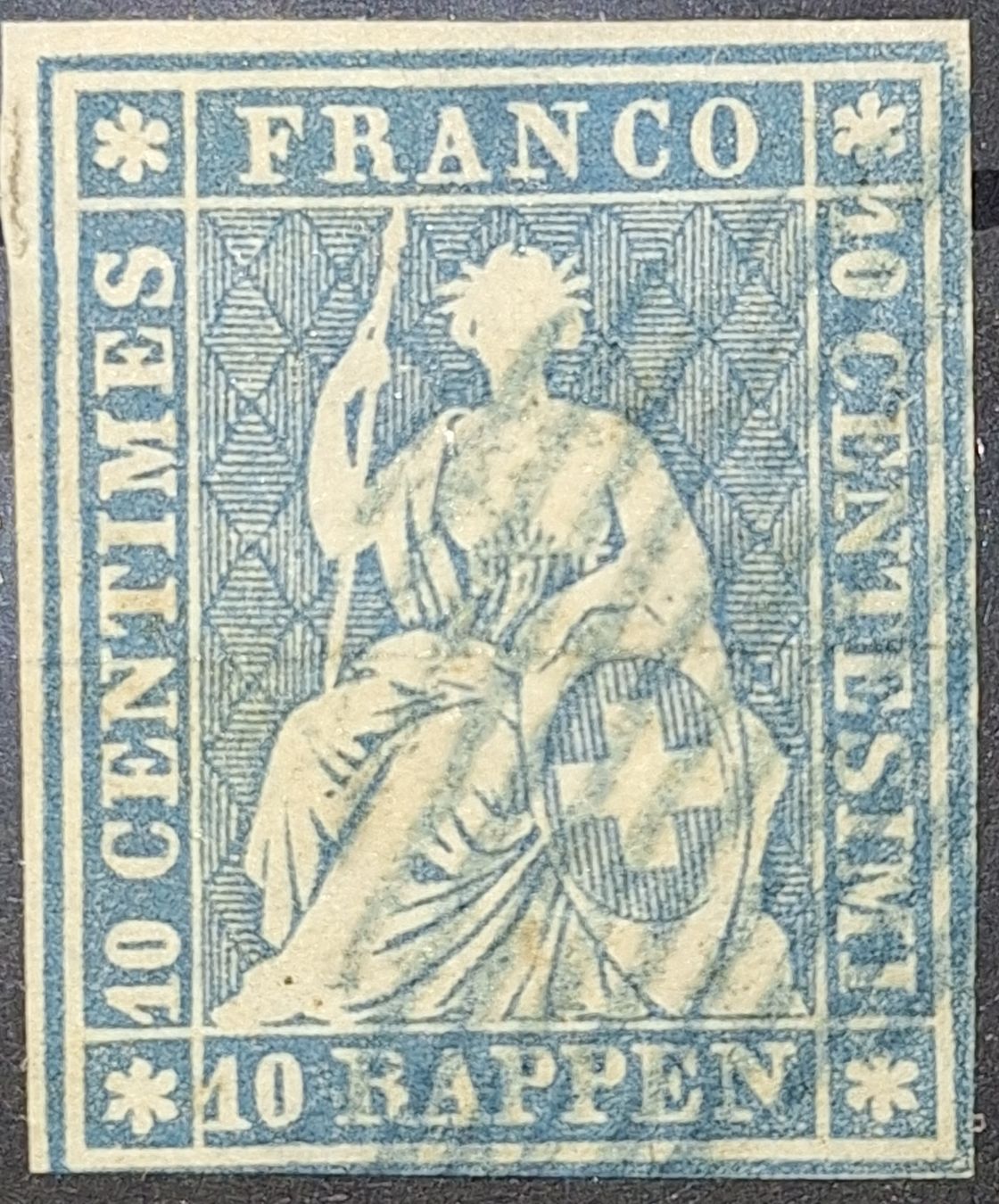 Tutti i francobolli: Strubel 23A1.b mit Attest Kat. 1300.- – Usato da Balgach venduto da SIMEON27