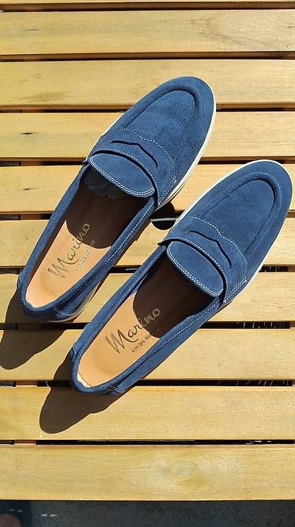 Scarpe da donna: blaue Wildleder-Mokassins, Grösse 39 – Usato da Cham venduto da Logic_Shop_CH