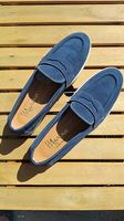 blaue Wildleder-Mokassins, Grösse 39