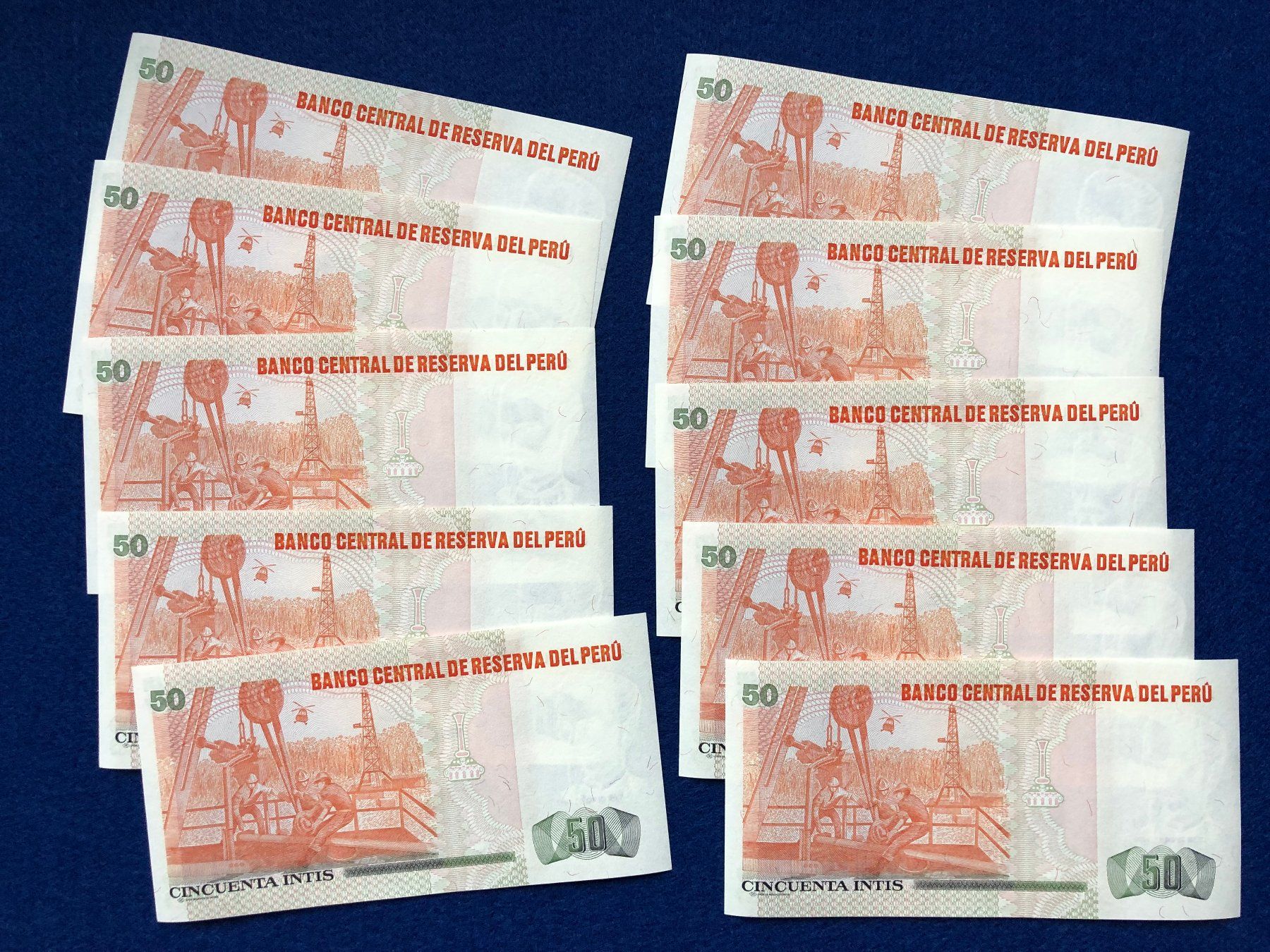 Banconote: Peru 1987 - 10 x 50 Intis aUNC – Nuovo (secondo la descrizione) da Pfäffikon SZ venduto da Sieben77 1