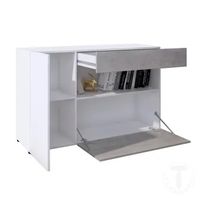 Buffetto bianco grigio 130cm x 81cm x 41cm