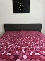 Bett mit Bettkasten und Kopfteil dunkelgrau 180*200 cm
