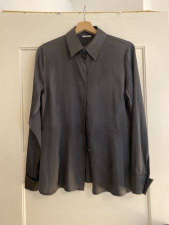 Edle Seidenbluse von Wolford, Gr. 40, Anthrazit, Top! (52)