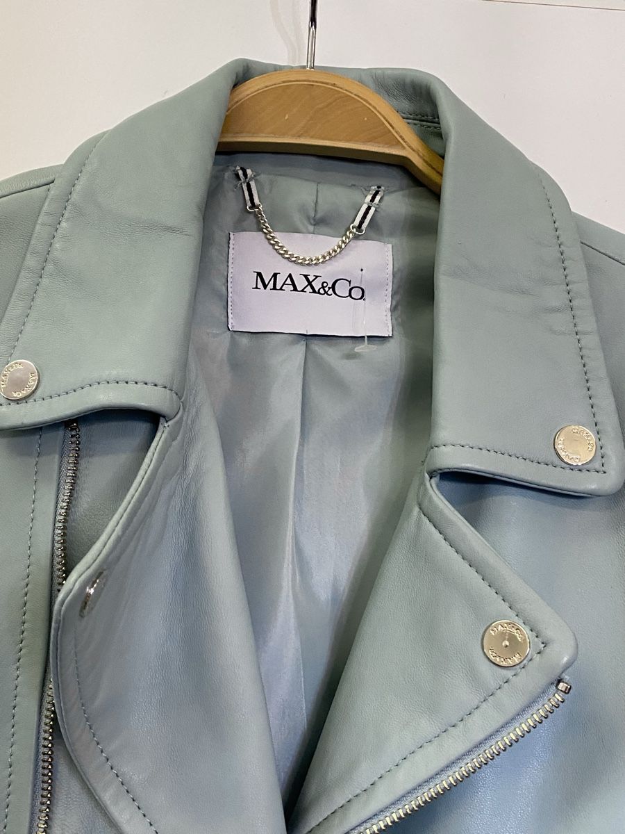Max Mara Jacken: Max Mara Lederjacke mint blau 40 Neu – Neu und originalverpackt aus Büron von Coerner 2