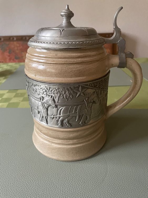Zinn Bierkrug Mit Deckel