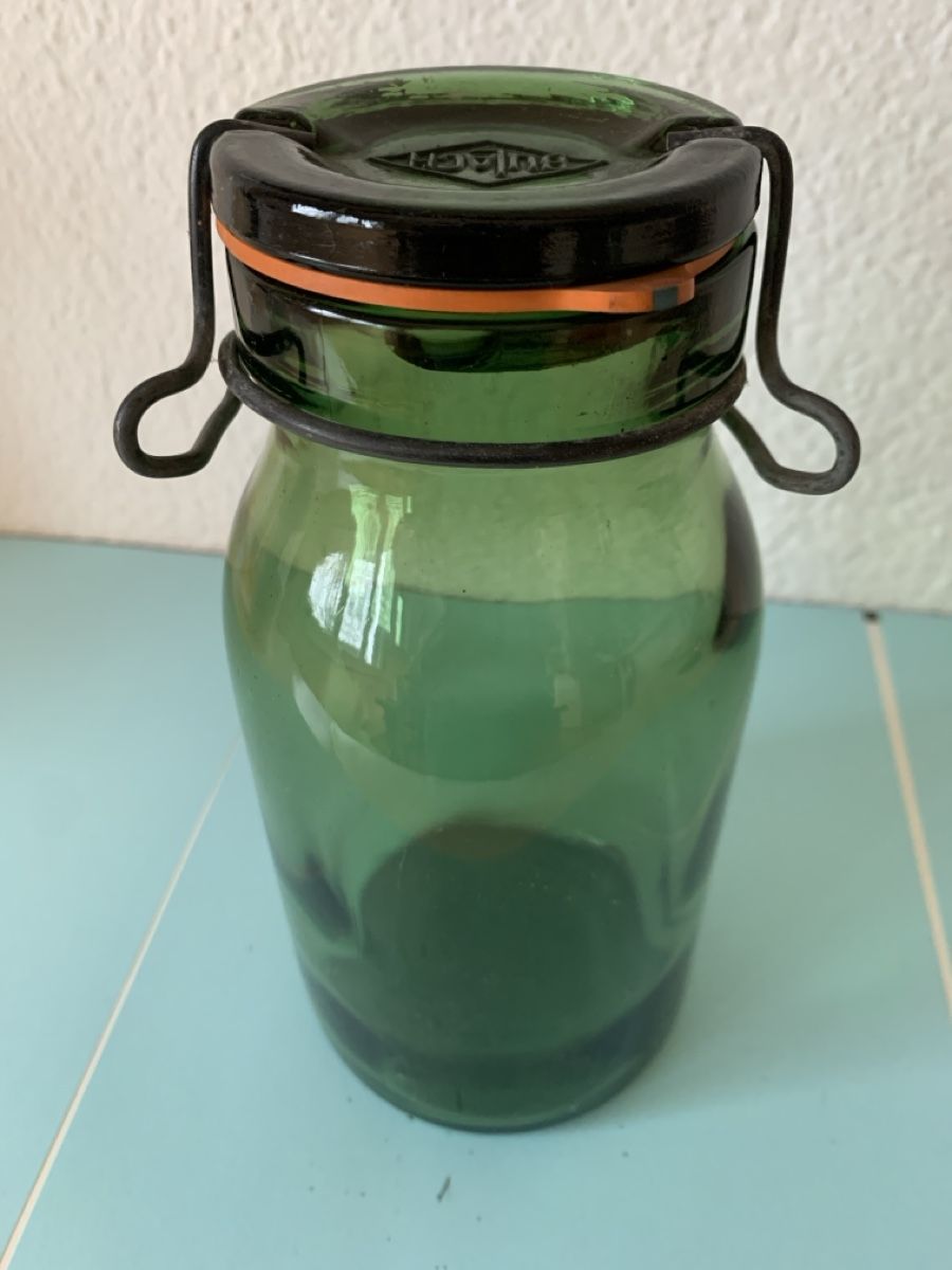 Bülacher Behälter & Ähnliches: Vintage Bülach Einmachglas, grün, Scheunenfund – Gebraucht aus Höri von outsells 2