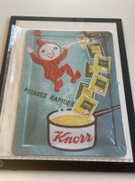 Knorr Werbeblech "Potages Rapides" mit Kochfigur (I13)