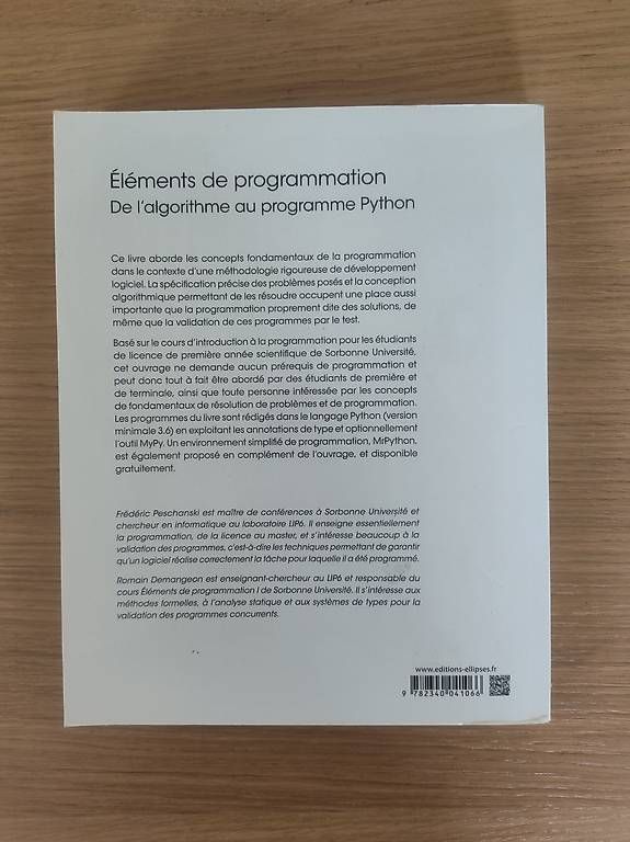 Libri: Éléments programmation De lalgorithme au programme Python – Usato da Carouge GE venduto da ugo_6nw6 1