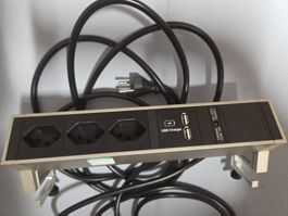 BACHMANN Tischsteckdosenleiste DESK 3x T13, 2x USB 902.5252