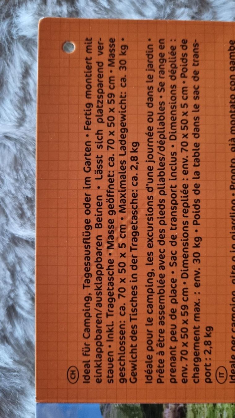 Tische: Picknick-Tisch / Camping Tisch 70x50 – Gebraucht aus Kägiswil von Conca 2