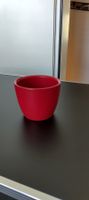 Keramik Übertopf Mattrot / Pflanztopf Rot rund, ca. 11 cm