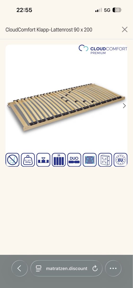Sleepy Reti a doghe: Klapp-Lattenroste 90x200cm - Neu – Nuovo e nell'imballaggio originale da Merlischachen venduto da tobi5235 2
