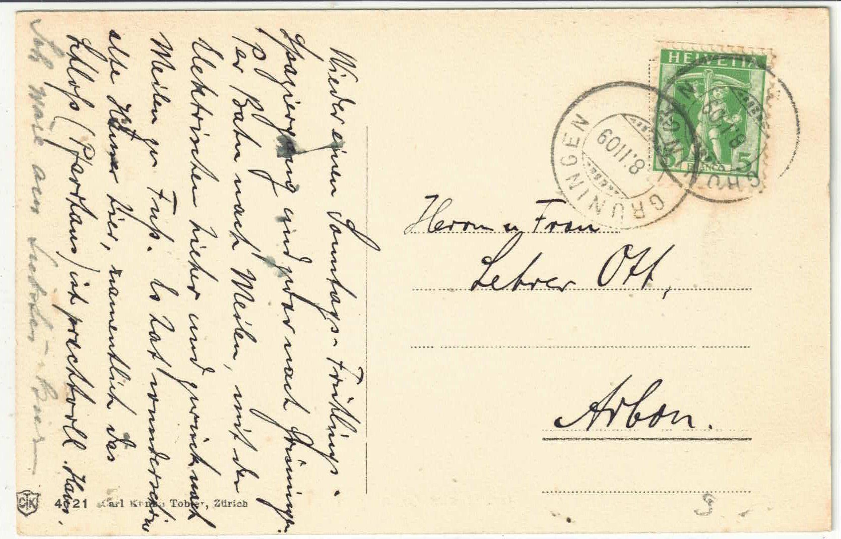 Cartoline postali: Gruss aus Grüningen – Usato da Ettingen venduto da Kartenplanet 1