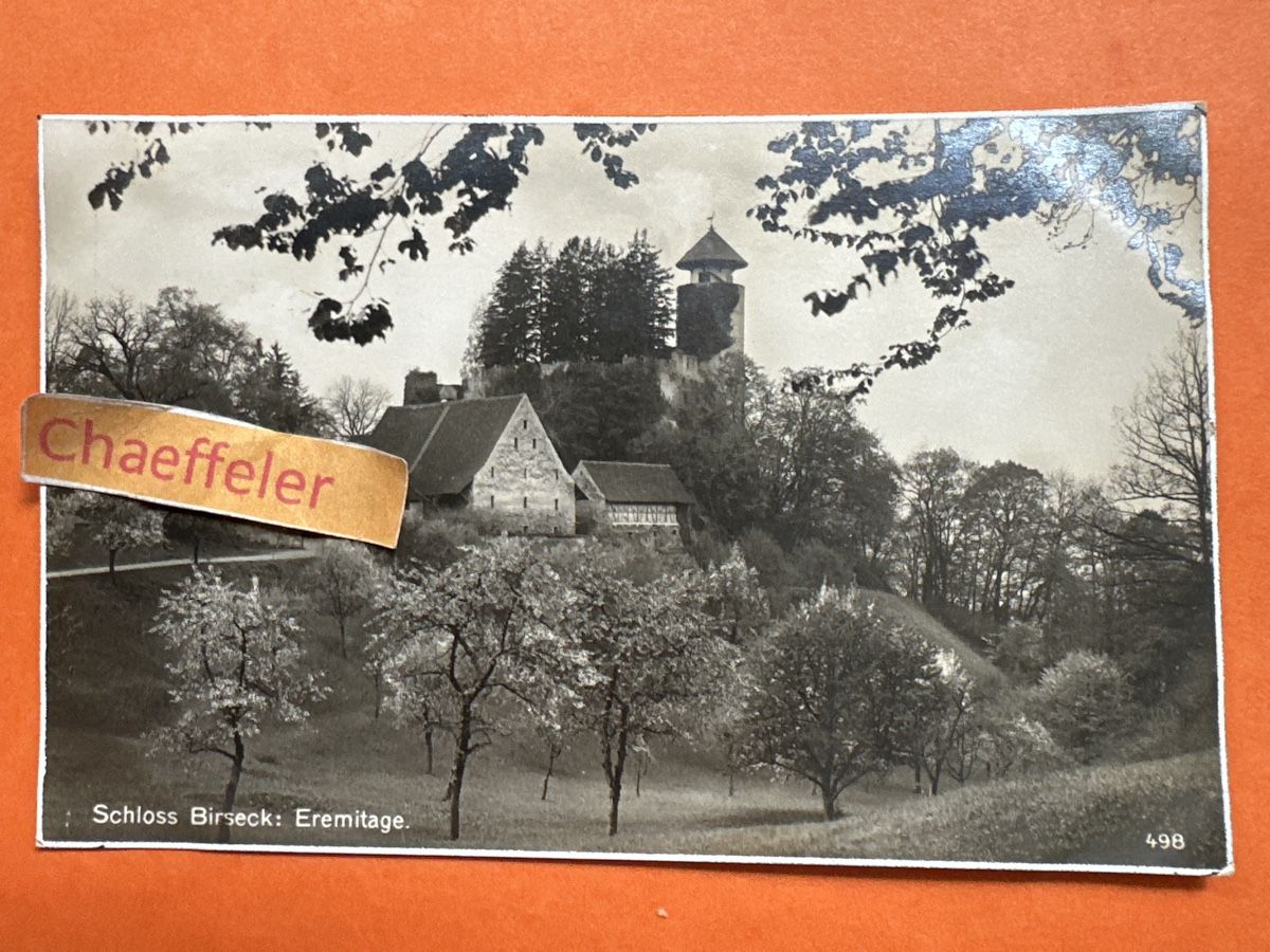 Cartoline postali: Schloss Bierseck: Ermitage. – Usato da Zürich venduto da Chaeffeler